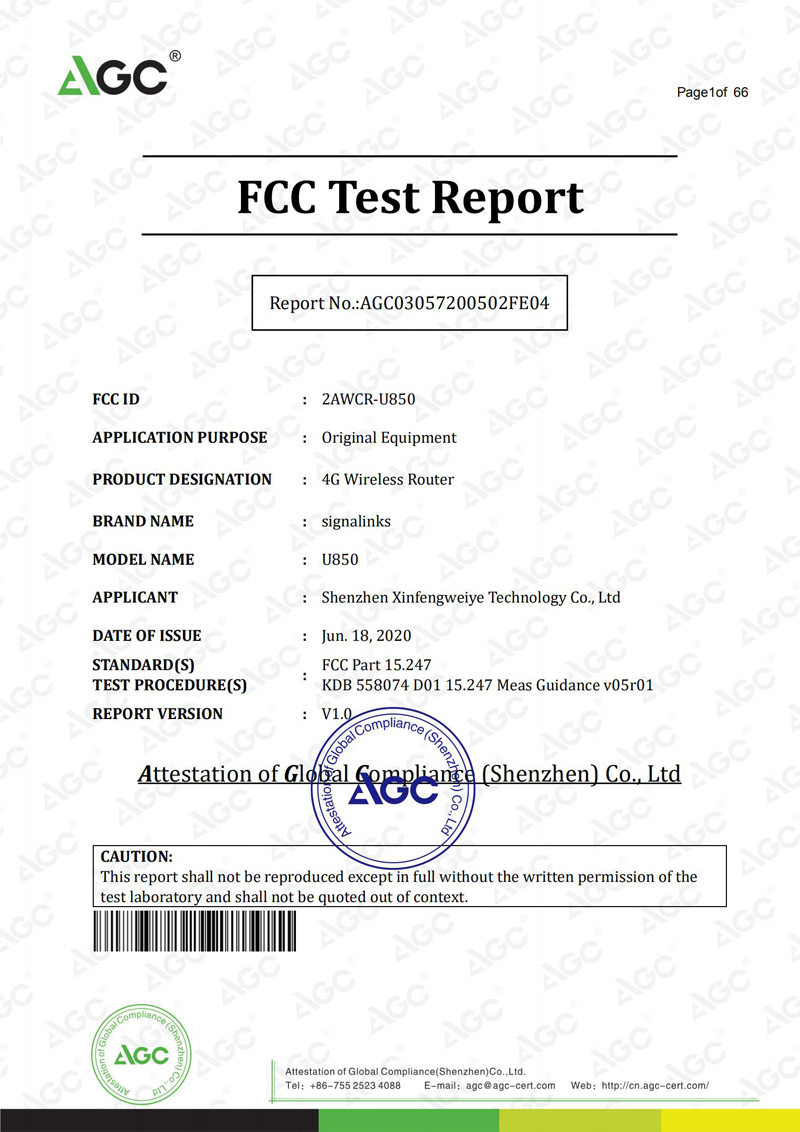U850_FCC Test Report_WIFI